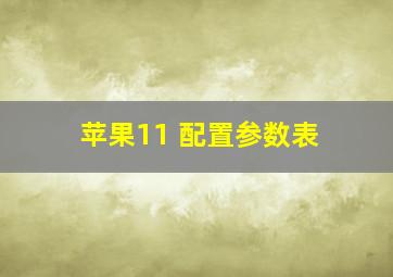 苹果11 配置参数表